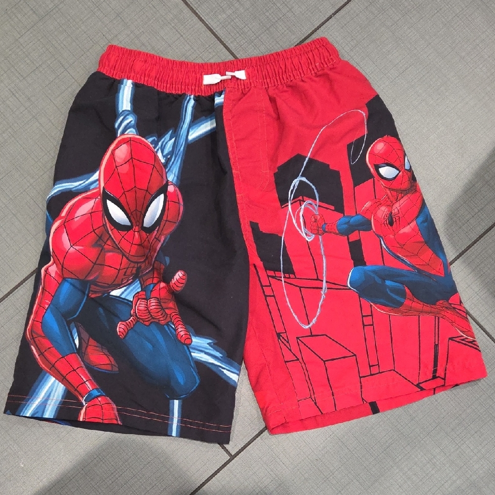 Marvel Kids Swim Trunks - Red and Black Spider-Man